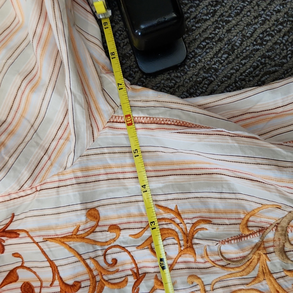 Johnny Was Striped Embroidered Button Down Shirt - Picture 9 of 16